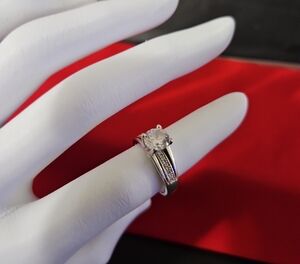 Silver Toned Ring with CZ